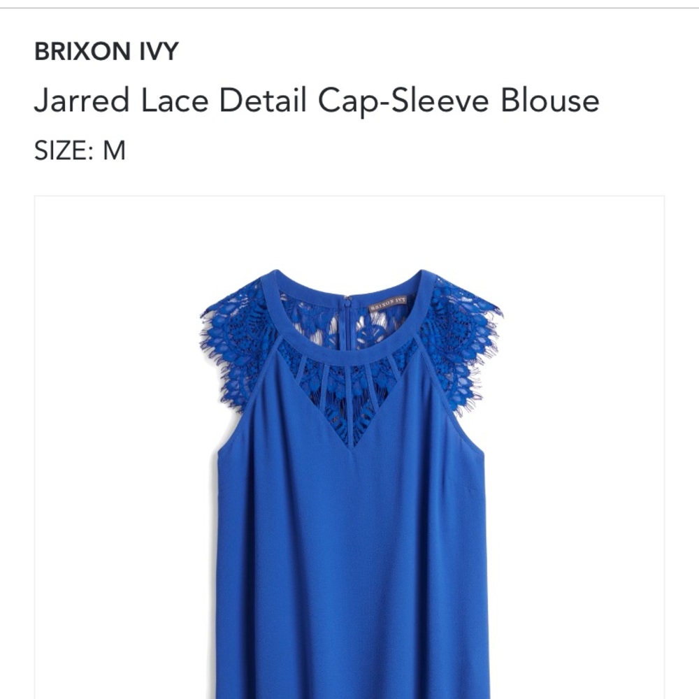 Brixon ivy blue lace cap sleeve